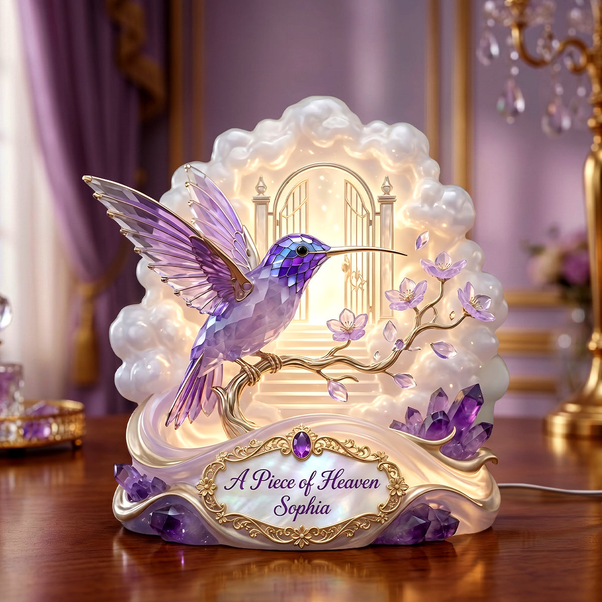Memorial Hummingbird Acrylic Light Box - Personalized Gifts For Memorial 02tydh090626-Homacus