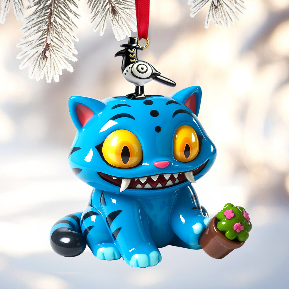Blue Mischief Cat Acrylic Ornament Personalized Gifts For Christmas 02natn101125-Homacus