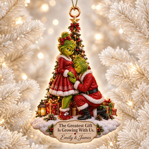 The Greatest Gifts Is Growing With Us Acrylic Ornament - Personalized Christmas Gifts For Couples 05ttdt210926-Homacus