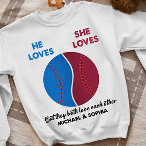 Personalized Gifts For Baseball Couple Shirt They Love Each Other 06HULH310123-Homacus