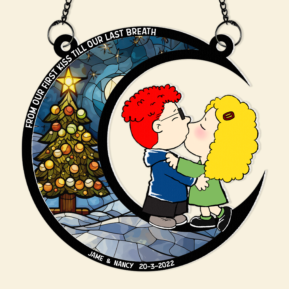 Christmas Couple Suncatcher Ornaments - Personalized Gifts 03topu220724hg-Homacus