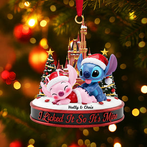 Personalized Gifts For Christmas, Cute Mischievous Couple Acrylic Ornament 03nata220925-Homacus