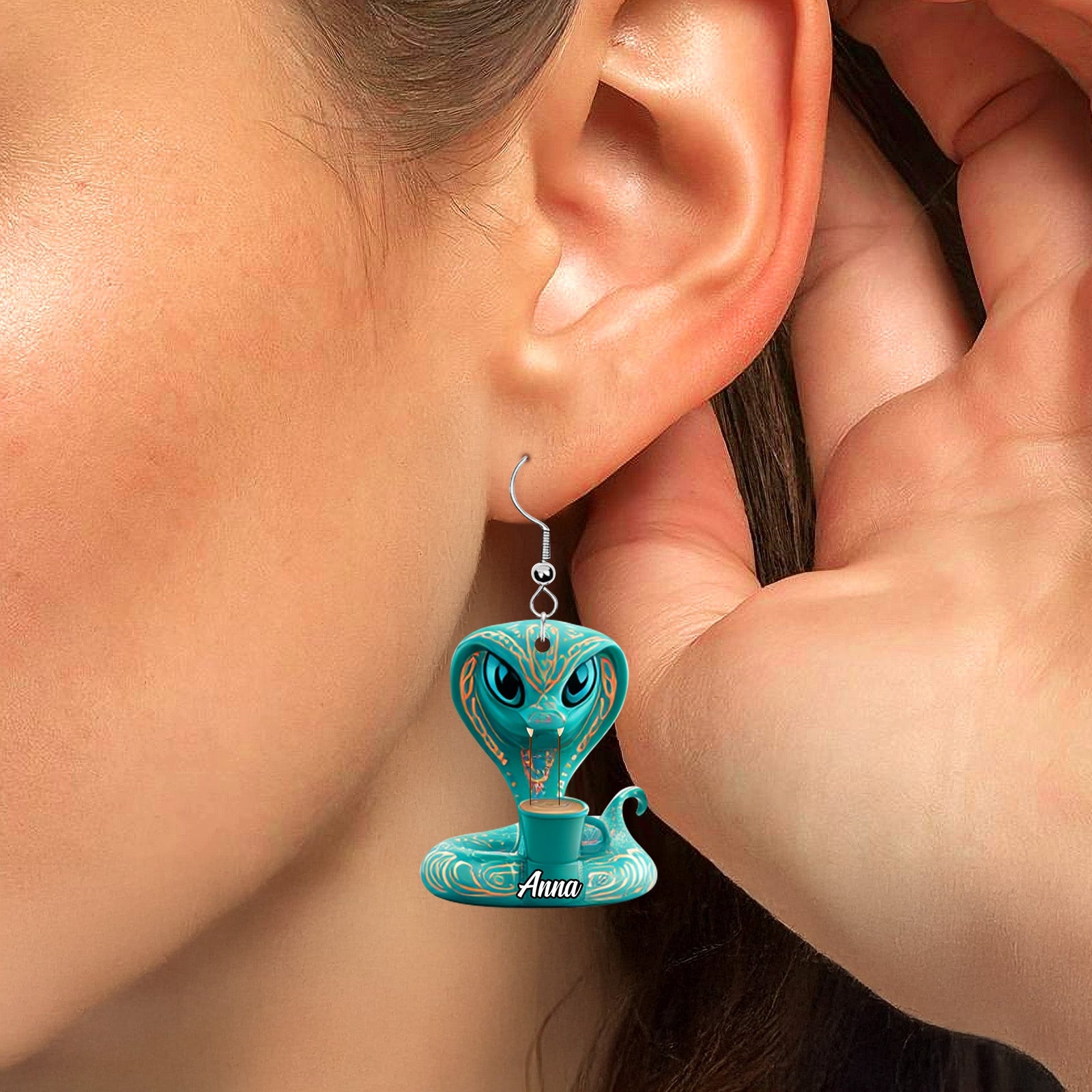 Slaying Snake Personalized Acrylic Earrings 02tgtn140625-Homacus