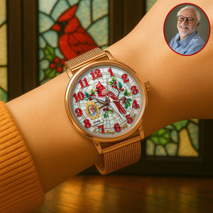 Heaven Cardinal Mesh Strap Quartz Watch - Personalized Gifts For Heaven Memorial 01HUMG280725-Homacus