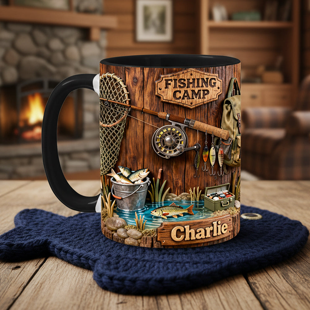Fishing Camp Coffee Accent Mug - Personalized Gifts For Fishing Lovers 03pata090126-Homacus