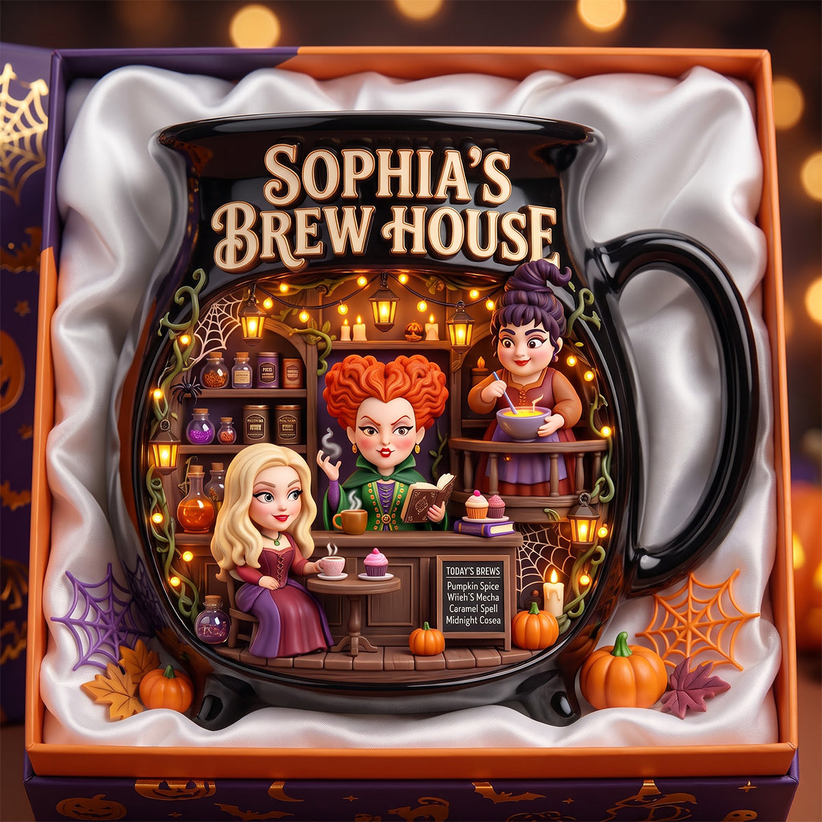 Macabre Spell Sisters Brew House Ceramic Cauldron Mug - Personalized Gifts 02pgdh250826
