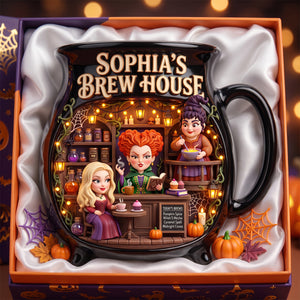 Macabre Spell Sisters Brew House Ceramic Cauldron Mug - Personalized Gifts 02pgdh250826