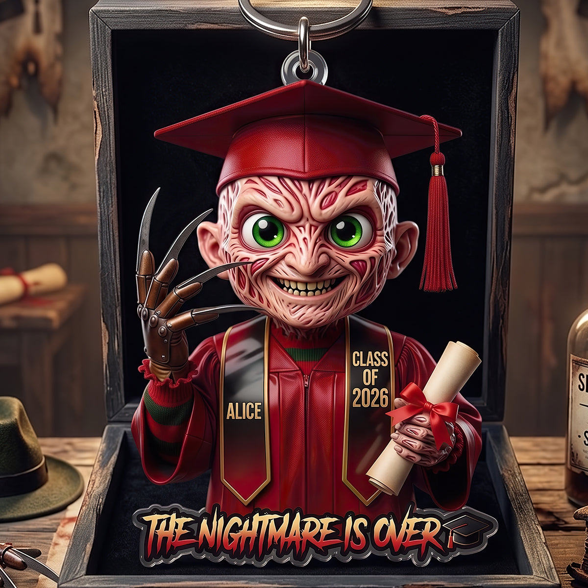 Horror Villain Graduate Keychain - Personalized Gifts For Graduation Keychain 03HUDT150526-Homacus