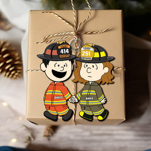 Personalized Gift For Firefighter Couple Christmas Ornament, Happily Holding Hand 04qhtn281124da-Homacus