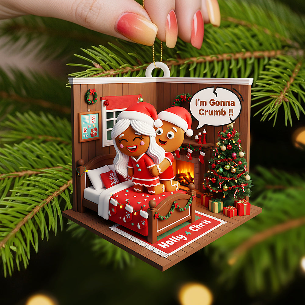 Gingerbread Couple Christmas Ornament, Personalized Gifts For Couple 03KITA160925-Homacus