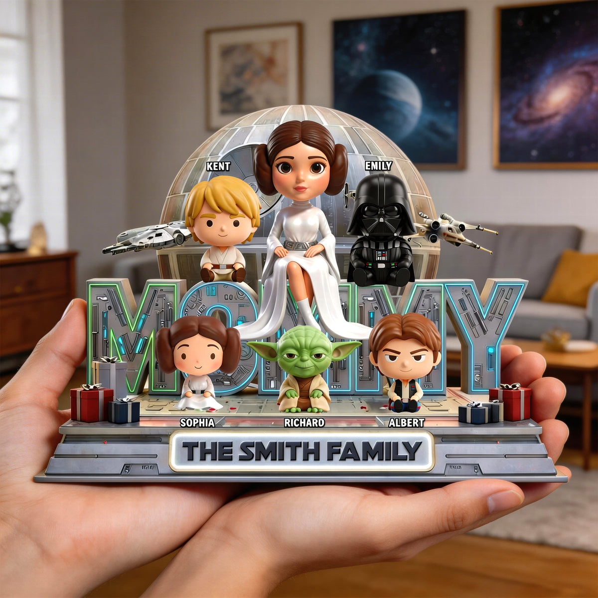 Cosmic Mom and Kids Acrylic Plaque - Personalized Gifts For Mom and Grandma 01ohqn110326-Homacus