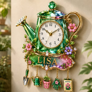 Garden Bloom Acrylic Hanging Wall Clock - Personalized Gifts For Gardening Lovers 05nadh300726-Homacus
