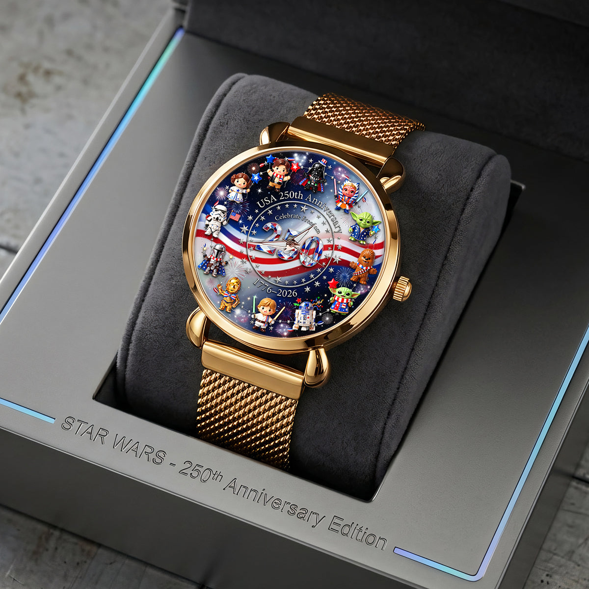 USA 250th Anniversary Mesh Strap Quartz Watch - Personalized Gifts For Patriots 03tota290526