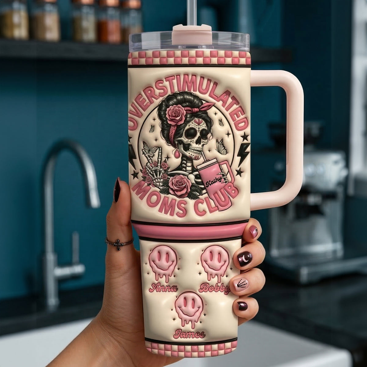 Overstimulated Moms Tumbler Handle - Personalized Gifts For Mom 03QHLU130326-Homacus