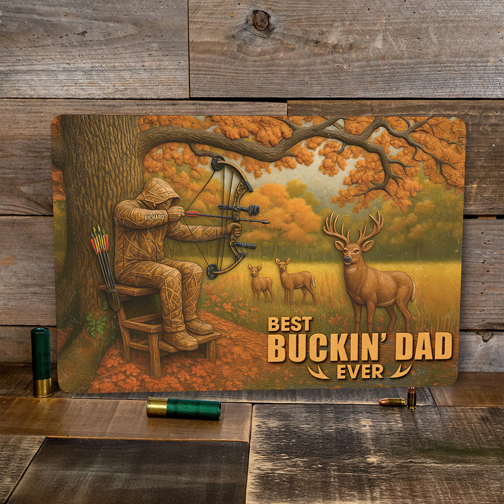 Hunting Dad Print Metal Sign - Personalized Gifts For Father 02HUQN020525-Homacus