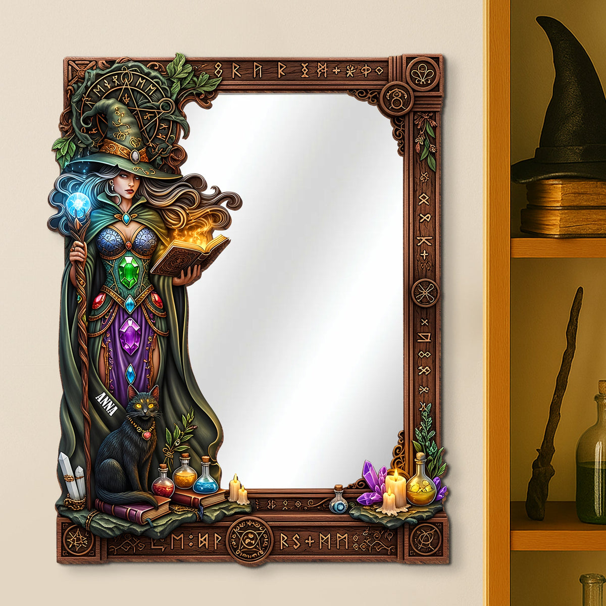 Mysterious Wall Hanging Mirror Personalized Gifts For Witch Lovers 02totn010825-Homacus