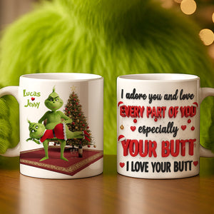 Naughty Green Monster Personalized Gifts For Couple Christmas Coffee Mug 03natn120925