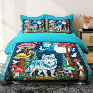 Wolf Quilt Bed Set Gifts For Wolf Lovers 04HUDT200125-Homacus