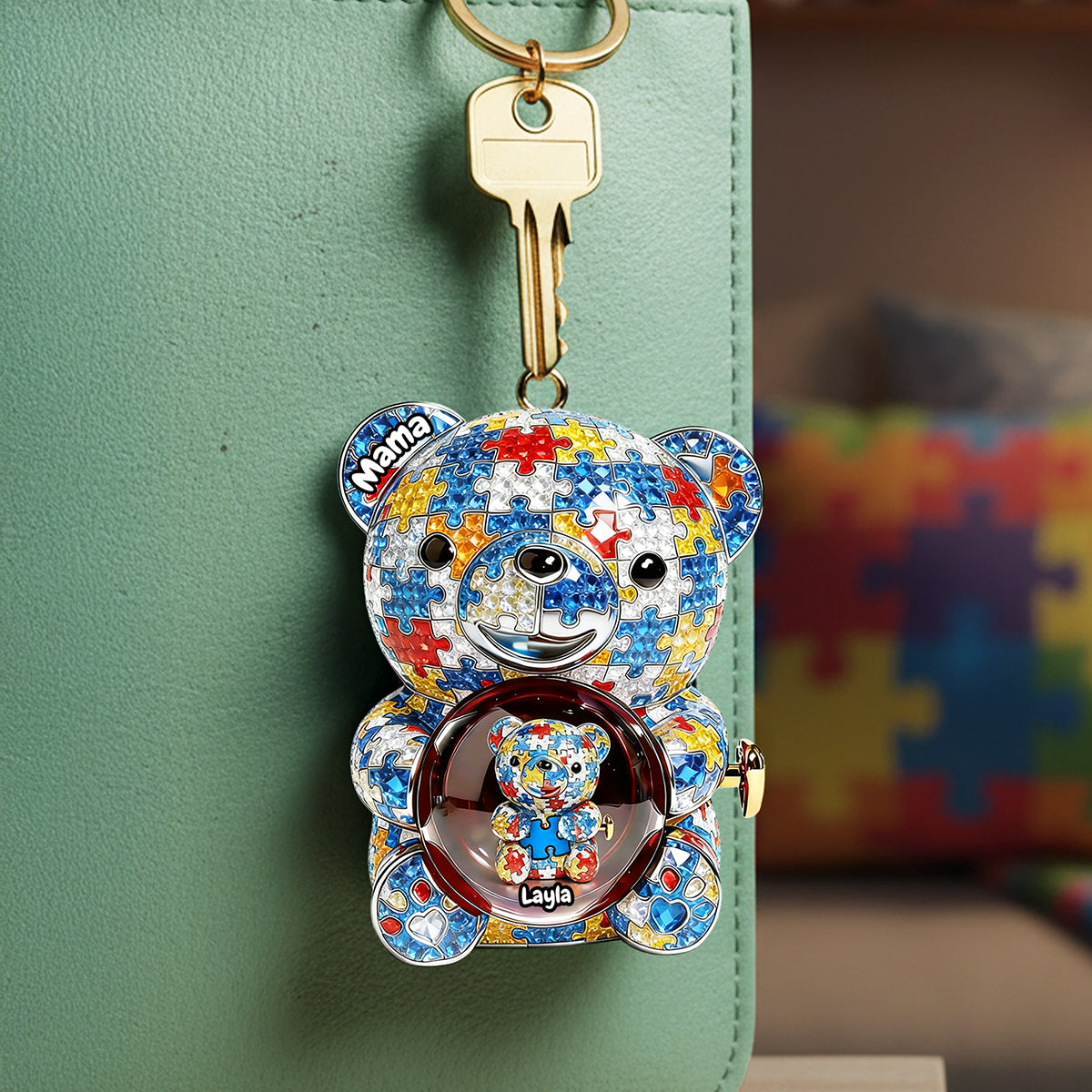 Mama Bear Autism Keychain - Personalized Gifts For Mom 02tgta050226-Homacus