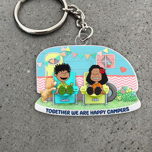 Personalized Gifts For Couple Keychain 05ohpu130125pa Happy Campers Couple-Homacus