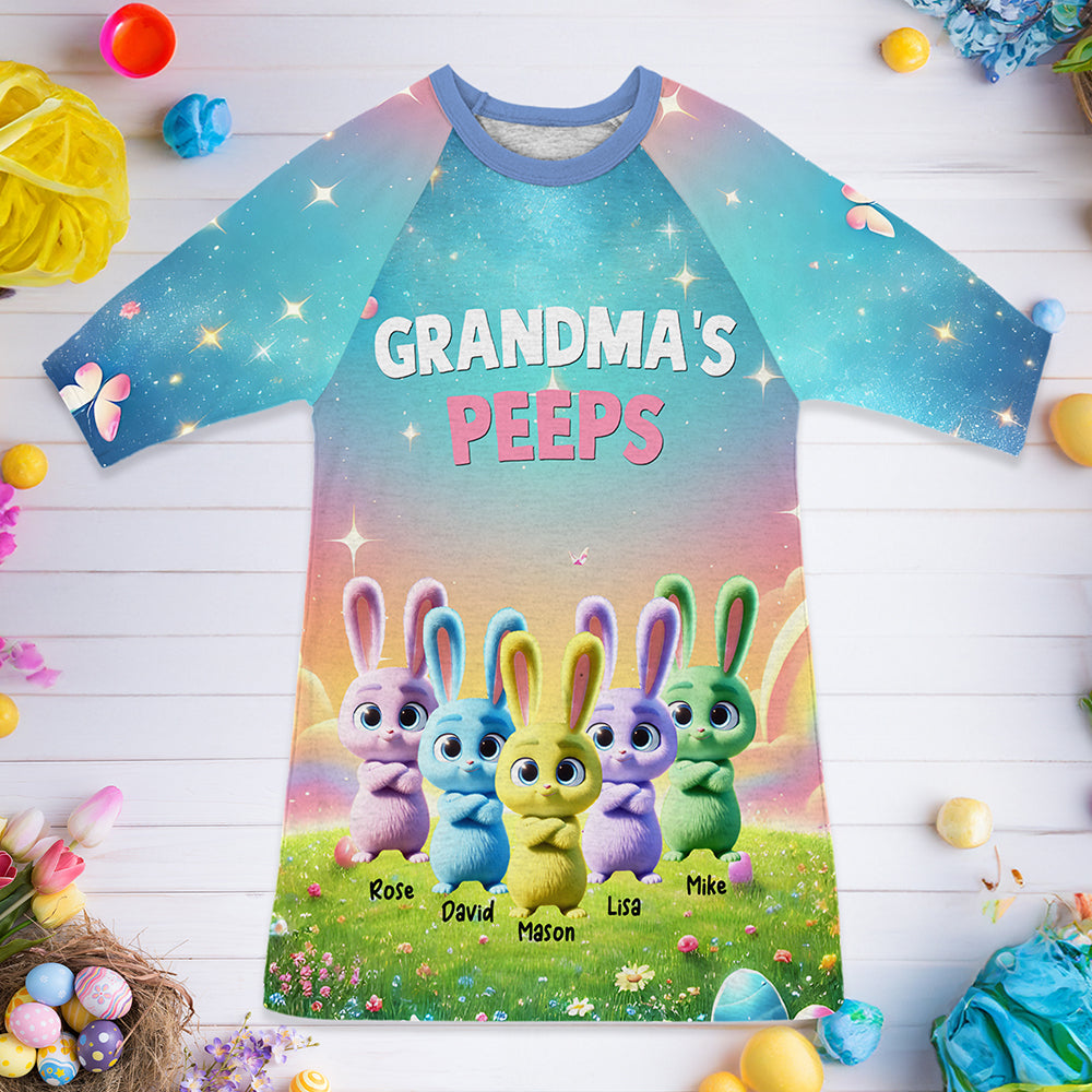 Personalized Gifts For Grandma Raglan Dress, Easter Day Bunny Peeps 01TGMH110325-Homacus