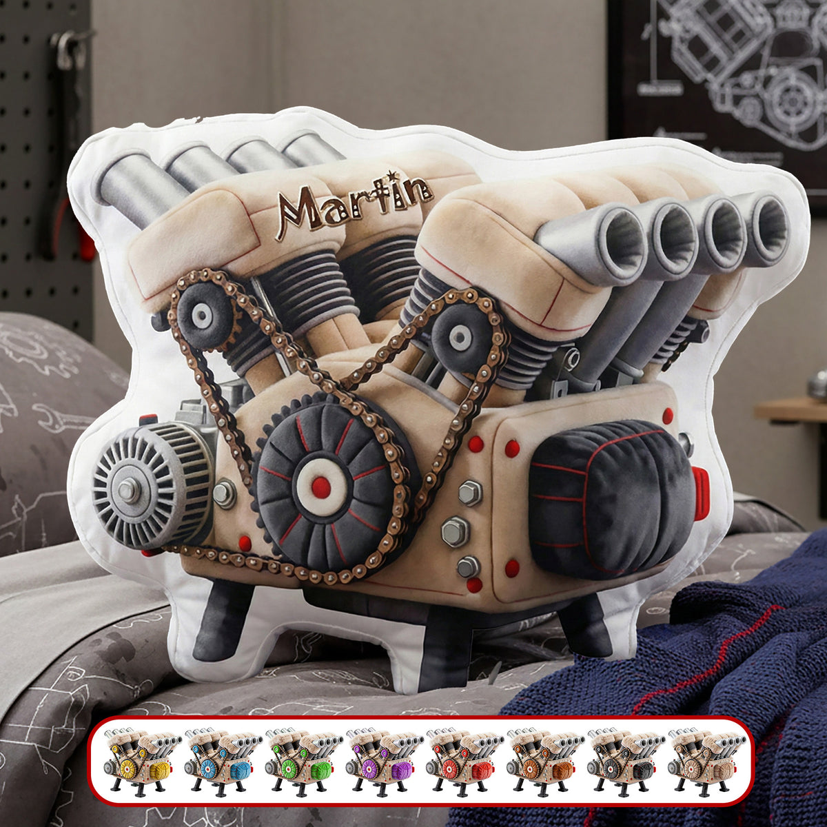 V8 Engine Model Custom Shape Pillow - Personalized Gifts 02ohmg171225-Homacus