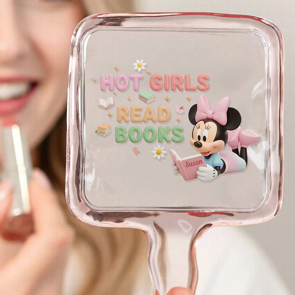 Book Girl Handheld Mirror - Personalized Gifts For Book Lovers 04PGDT031225-Homacus