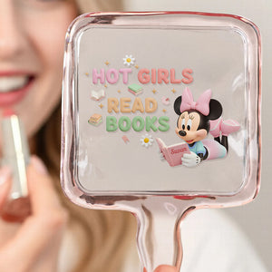 Book Girl Handheld Mirror - Personalized Gifts For Book Lovers 04PGDT031225-Homacus