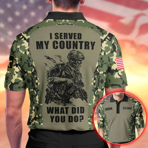 Custom Military Branches Gifts For Veteran Polo Shirt Camo Soldier With Division 03ACQN210624-Homacus