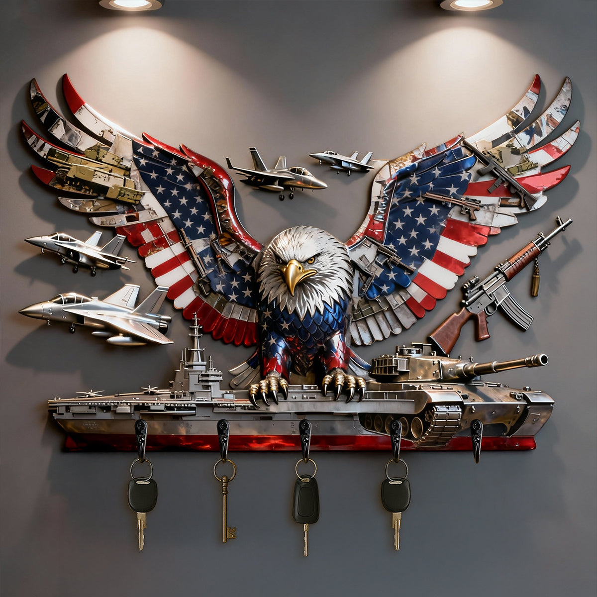Armed Eagle Key Hanger – Personalized Gift For Veterans & Patriots 04qhtn280126-Homacus