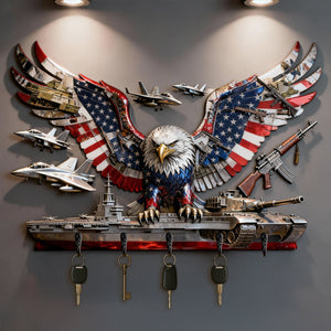 Armed Eagle Key Hanger – Personalized Gift For Veterans & Patriots 04qhtn280126-Homacus