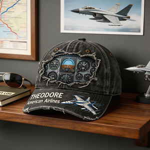 Airplane Cockpit Instrument Panel Classic Cap - Personalized Gifts For Pilot 02nadt300326-Homacus