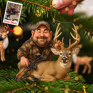 Caricature Art Hunting Ornament - Custom Photo Gifts For Hunting Lovers 03ohta210825-Homacus
