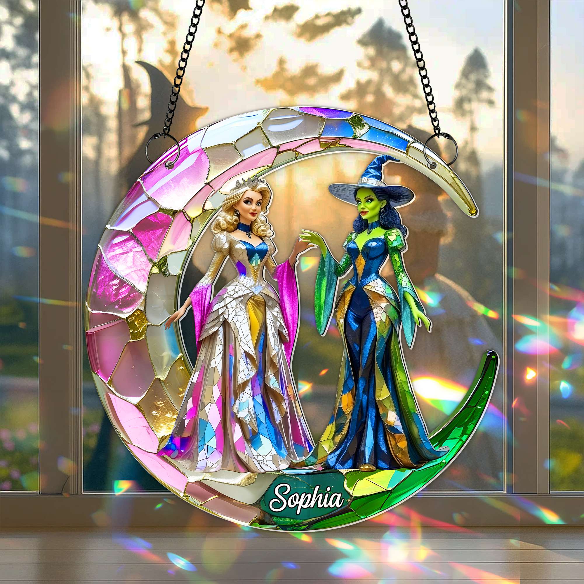 Good x Green Witch Suncatcher Ornament - Personalized Gifts For Musical Fans 05TGLU250725-Homacus