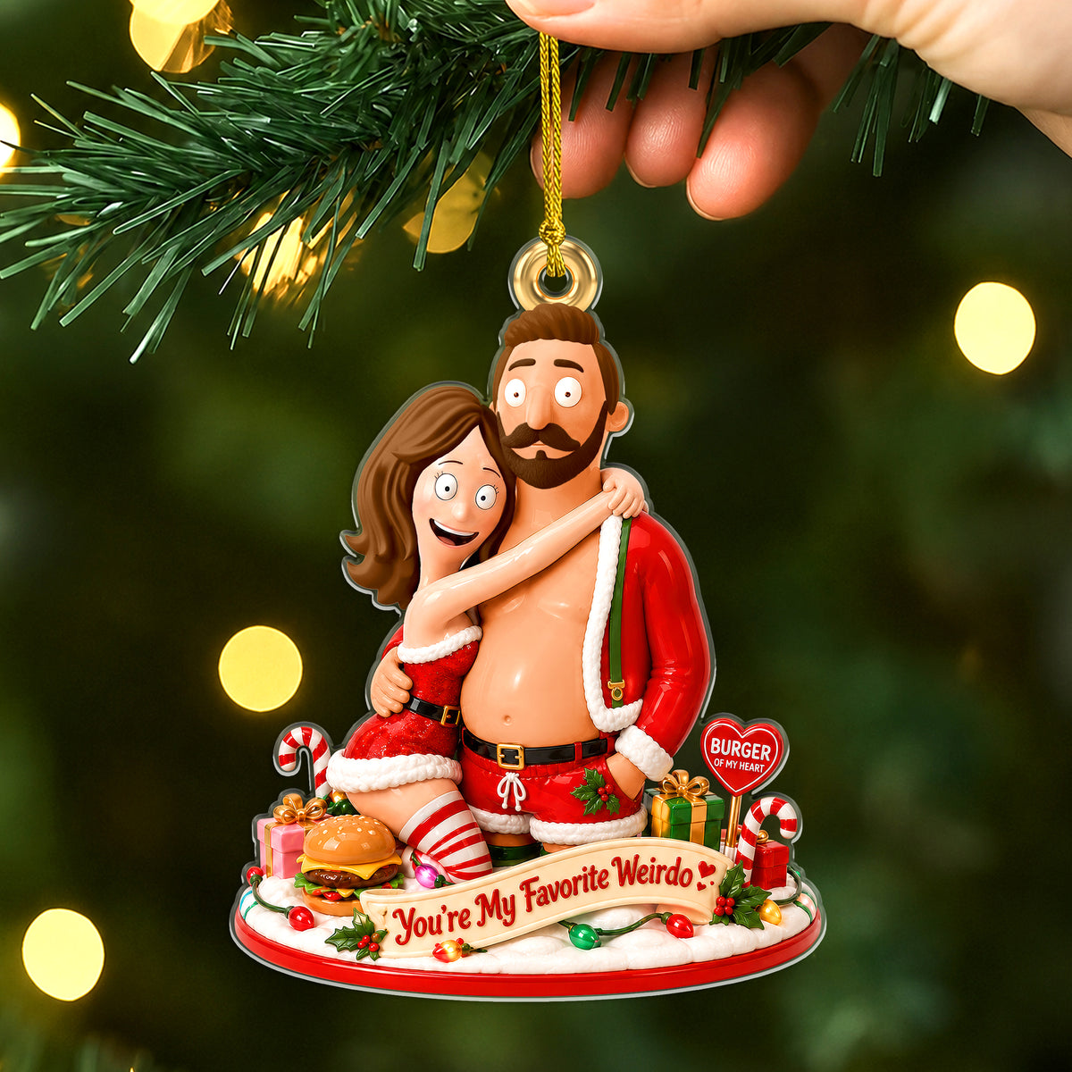You Are My Favorite Weirdo Acrylic Ornament - Personalized Christmas Gifts For Couple 01naqn030826