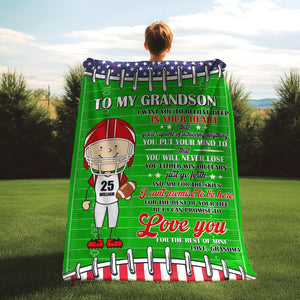 Personalized American Football Blanket, Gift For Child, Gift For Football Lover-Homacus