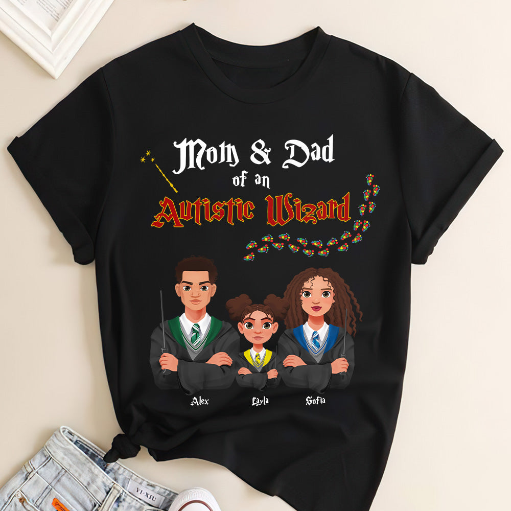 Personalized Gifts For Autism Awareness Family Shirt Wizard Family 04KAMH220225PA-Homacus
