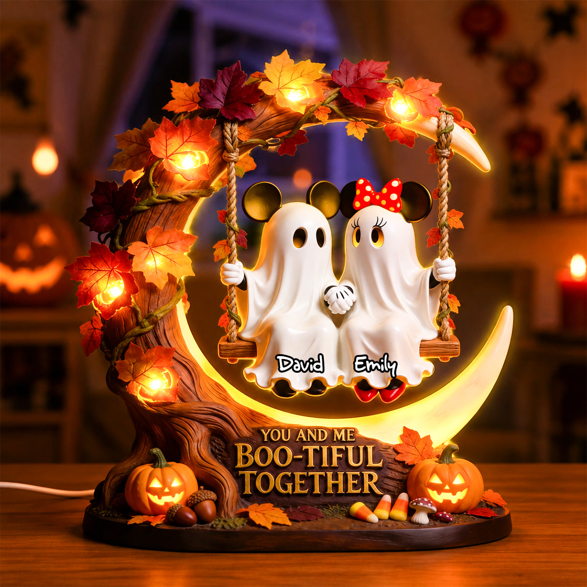 Bootiful Together Acrylic Light Box - Personalized Halloween Gifts For Couples 04pgdh060826