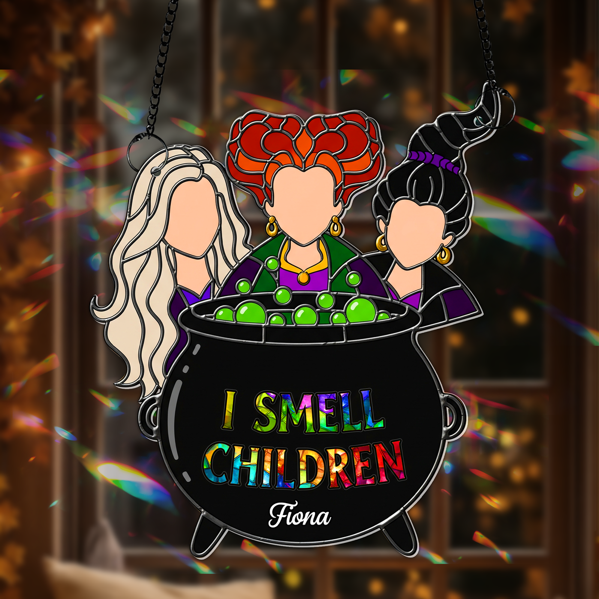Enchanted Witches Trio Suncatcher - Personalized Christmas Gifts For Witch Lovers 02PGLU050825-Homacus