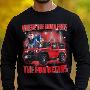 Personalized Bootleg Shirt Where The Road Ends Car Photo-Homacus