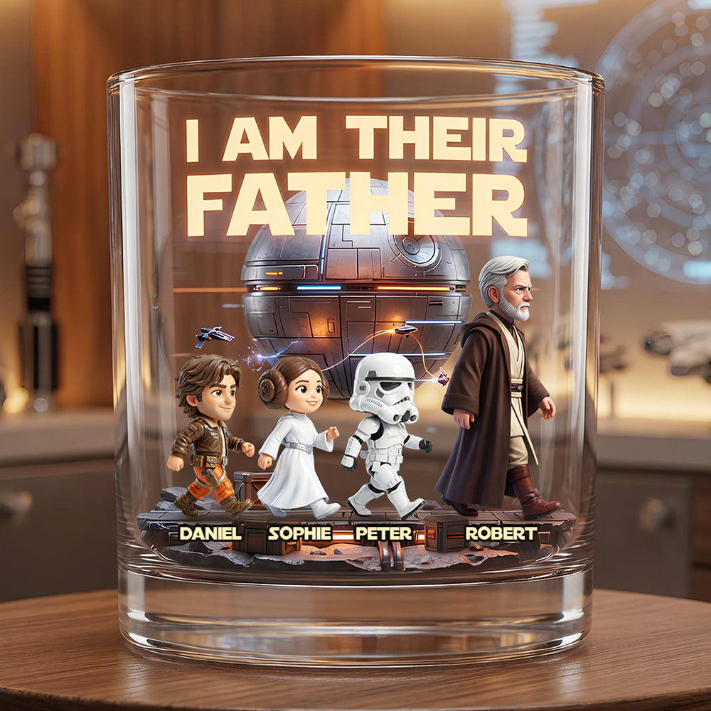 Cosmic Dad and Kids Round Glass - Personalized Gifts For Dad 02nadt250426-Homacus