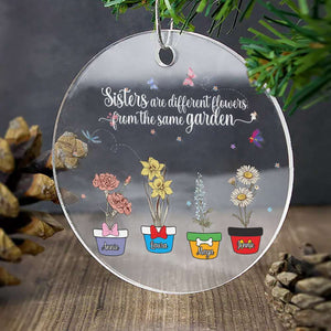 Personalized Gifts For Sisters, Christmas Ornament Sisters Are Different Flowers 01KALU301024-Homacus