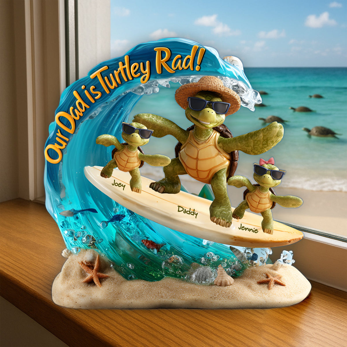 Turtle Dad Acrylic Plaque - Personalized Gifts For Father 04TGLU080525-Homacus