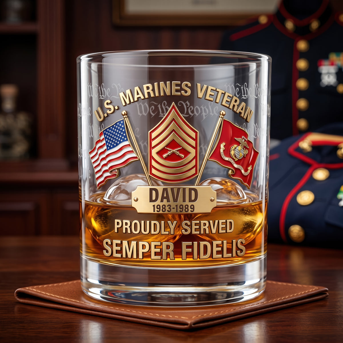 The Veteran's Reward Round Glass - Personalized Gifts For Veteran 04QHQN160626