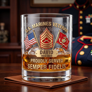 The Veteran's Reward Round Glass - Personalized Gifts For Veteran 04QHQN160626