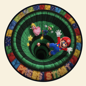 Retro Game Quilted Round Mat - Personalized Gifts For Game Lovers 03kiqn300925-Homacus