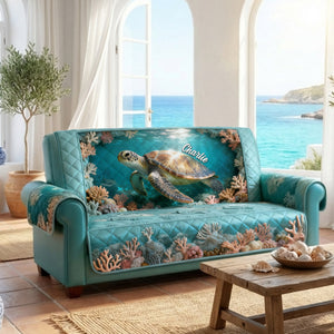 Sea Turtle Quilted Sofa Cover - Personalized Gifts 05KILU050226-Homacus