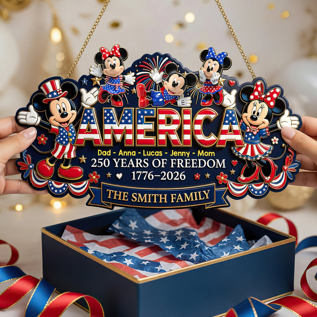 Celebrated America 250th Anniversary Acrylic Sign - Personalized Gifts For Family 02todt040626-Homacus