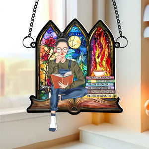 Personalized Gift For Book Lovers Suncatcher Ornament Reading Book Girl 01OHLU311224TM-Homacus