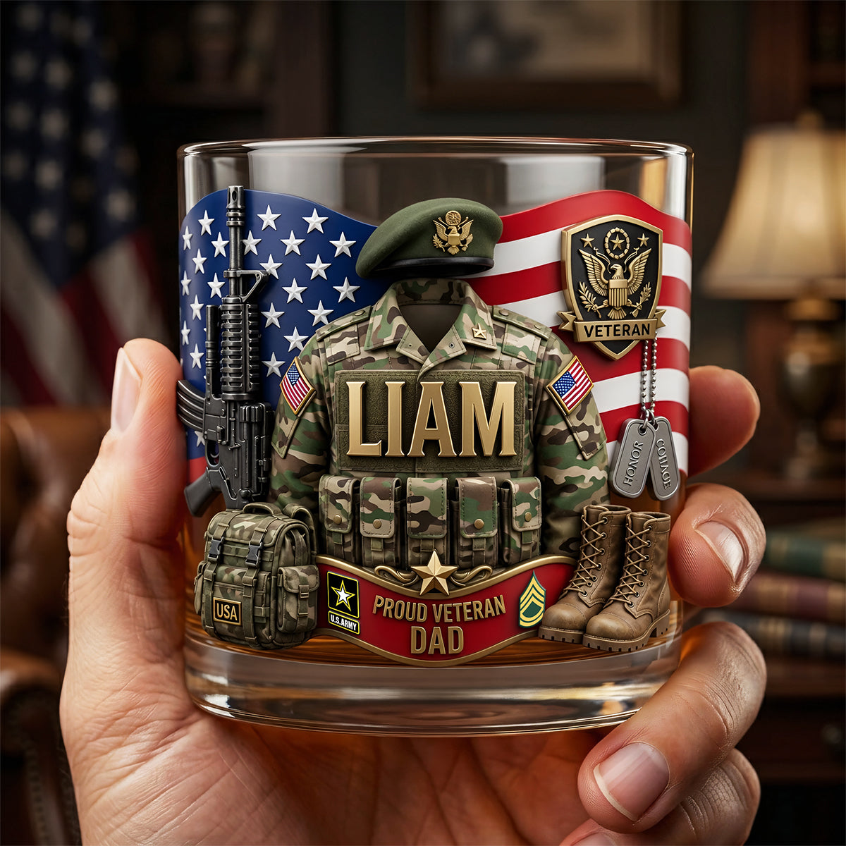 Honor the Sacrifice Drinking Glass - Personalized Gifts For Veteran Dads 04tyta260526-Homacus